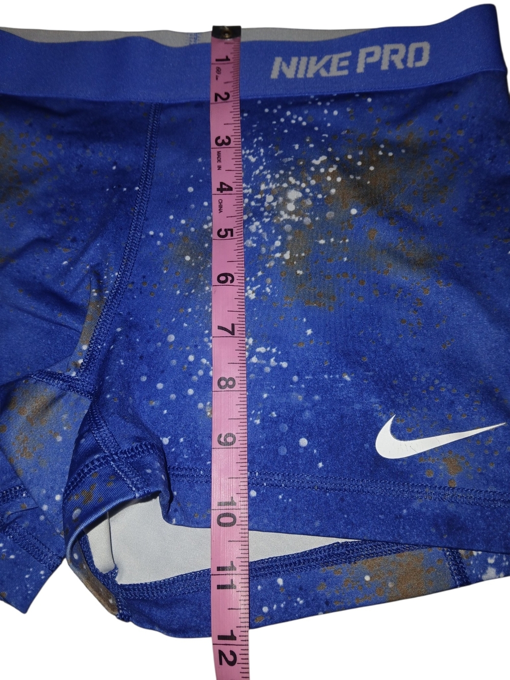 Nike Pro Blue Splatter Compression Shorts - Picture 6 of 6